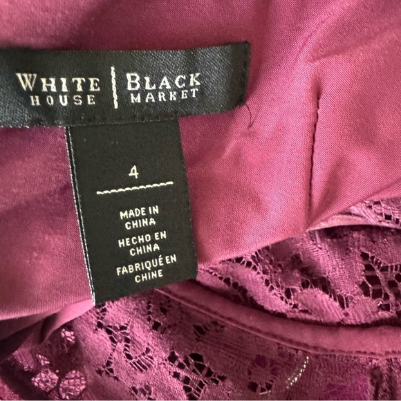 White House Black Market 4 Whimsygoth Cottagecore Burgundy Lace Grunge Dress - Picture 4 of 8